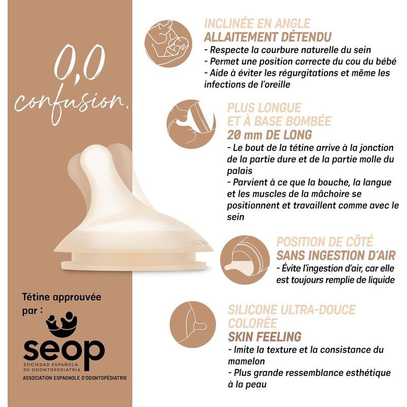 Biberon Anti-Colique Zerø Zerø 120 ml TU Spécial Allaitement Fair SUAVINEX caractéristiques 4