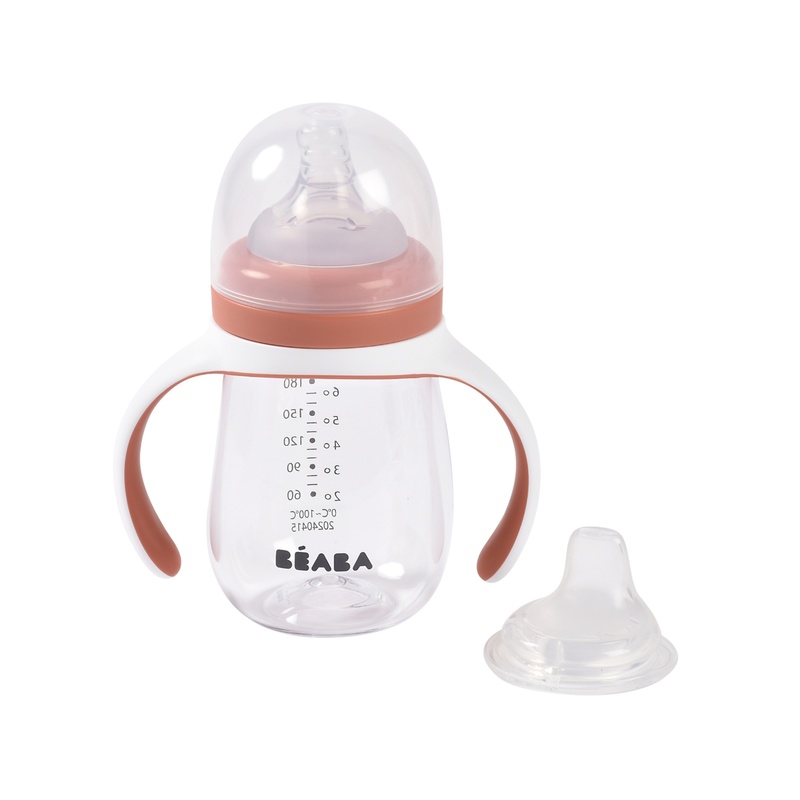 Biberon d'apprentissage 2 en 1 - 210 ml  Terracotta Beaba bouchon