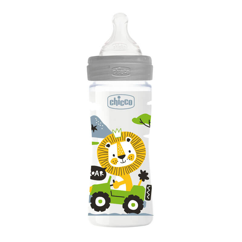 Biberon Bien-être 250ml tétine silicone Flux moyen 2m+ Chicco tétine