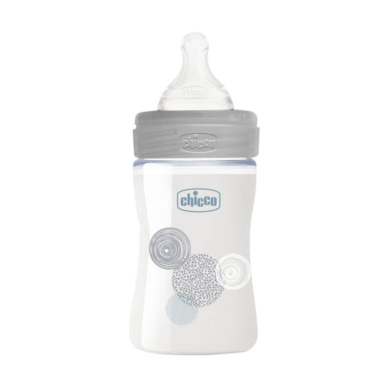 Biberon verre 150ml tétine silicone lent 0m+ Chicco - Bébé Canaille