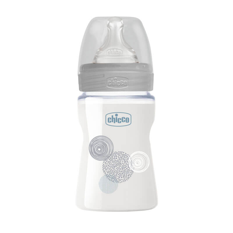 Biberon verre 150ml tétine silicone lent 0m+ Chicco - Bébé Canaille