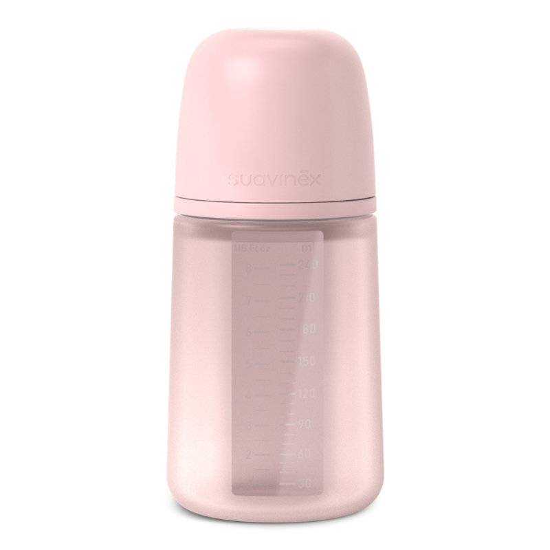 Biberon En Silicone Avec Tétine Sx Pro 240 ml Débit M Colour  Essence Suavinex rose
