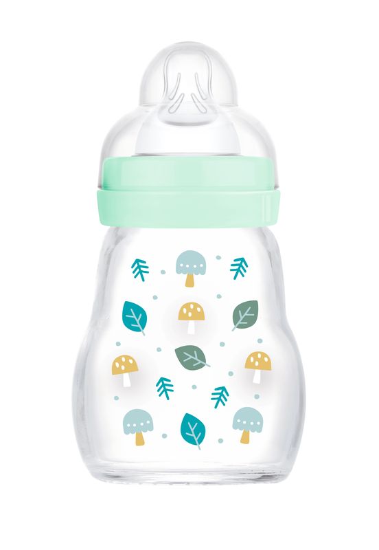 Biberon en verre 170 ml débit 1 Aqua MAM design