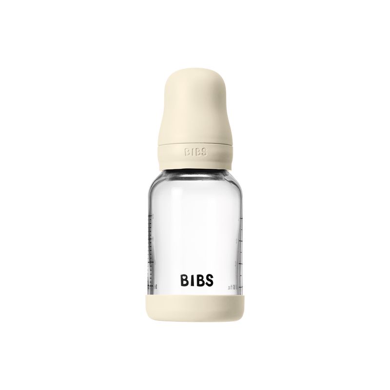 Biberon en verre Tétine Latex 120 ml Slow Flow Ivory Bibs couvercle sur biberon