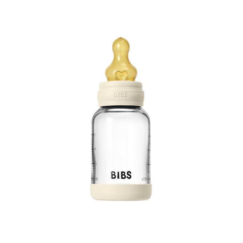 Biberon en verre Tétine Latex 120 ml Slow Flow Ivory Bibs produit