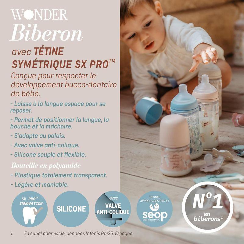 Biberon Polyamide 360ml Tetine Sxpro L Wonderland Liberty beige SUAVINEX caractéristiques 1