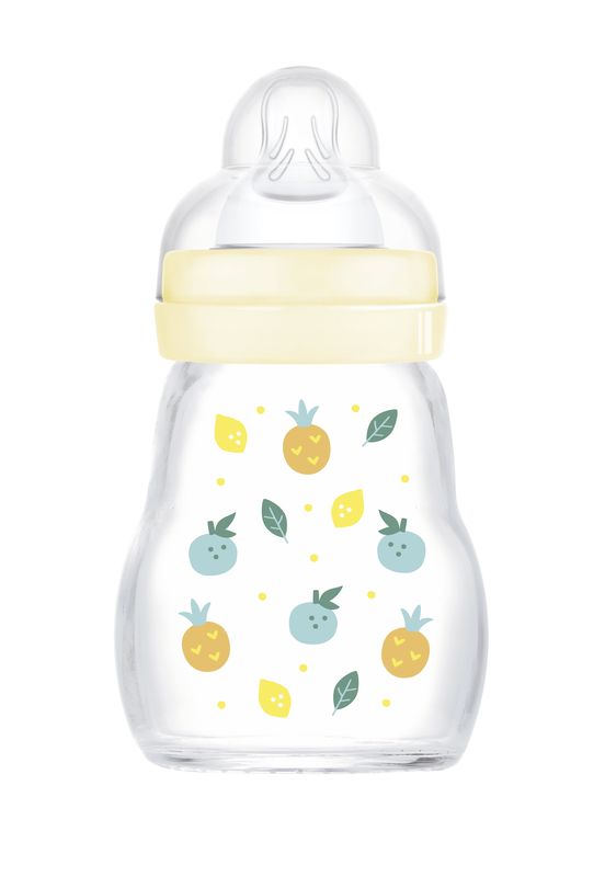 Biberon verre 170 ml Tétine débit 1 Blanc MAM dessin