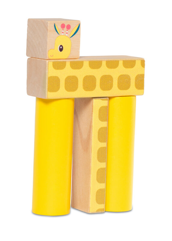 Blocs de construction en bois Jungle Lilliputiens Jaune