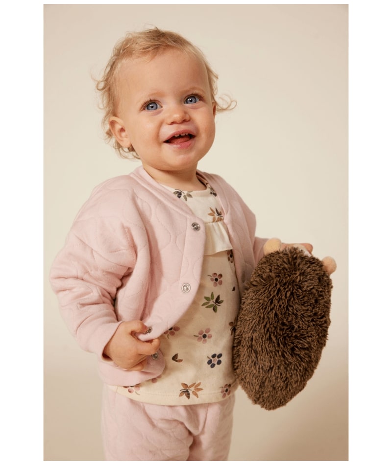 Blouse manche longue en tubique à fleurs Petit Bateau lifestyle 1