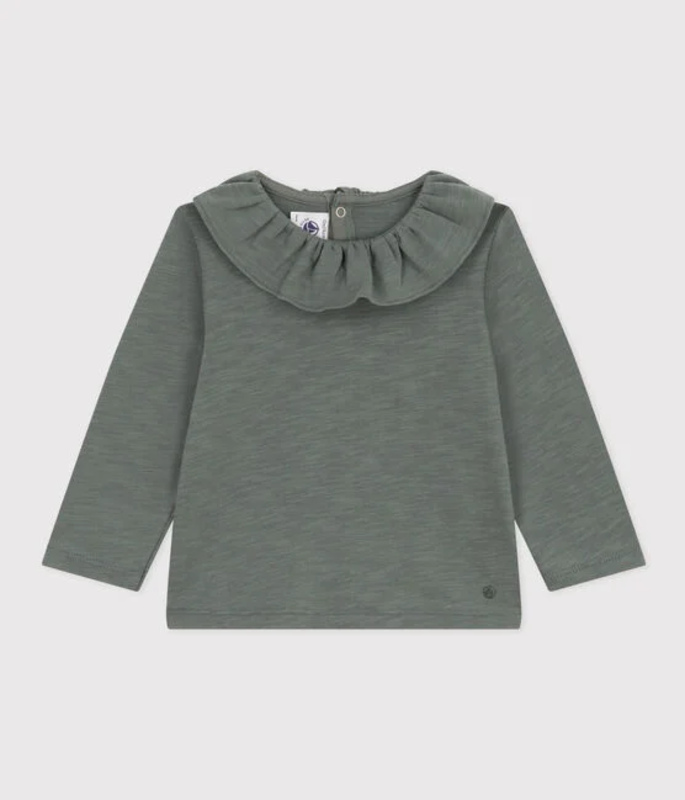 Blouse manches longues Vert Thuya Petit Bateau