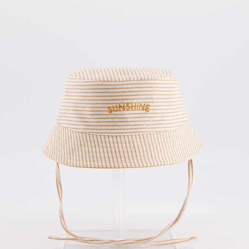 Bob réversible Ocre marinière Sunshine 3-6 mois Chamaye recto