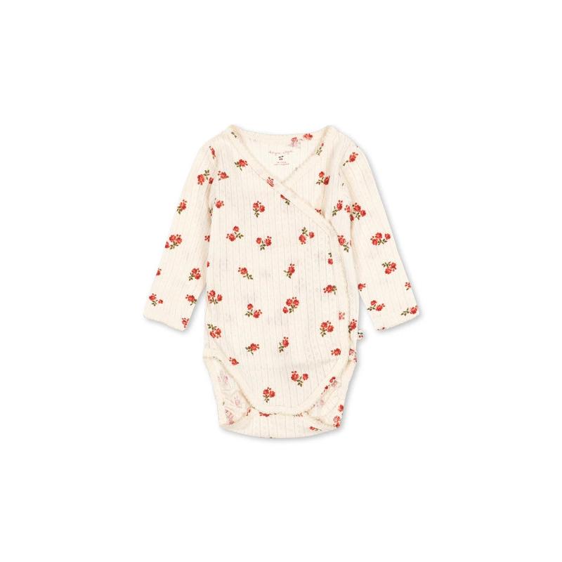 Body Minnie Nouveau-Né Manches Longues Rosa Rouge KONGES SLOJD de face