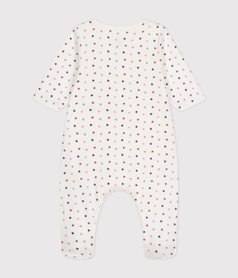 Bodyjama imprimés mini cœurs en tubique bébé Marshmallow multicolor Petit Bateau dos