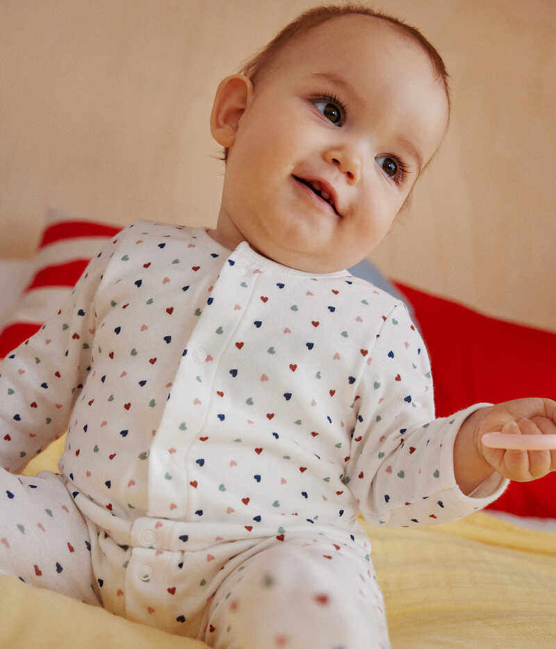 Bodyjama imprimés mini cœurs en tubique bébé Marshmallow multicolor Petit Bateau lifestyle