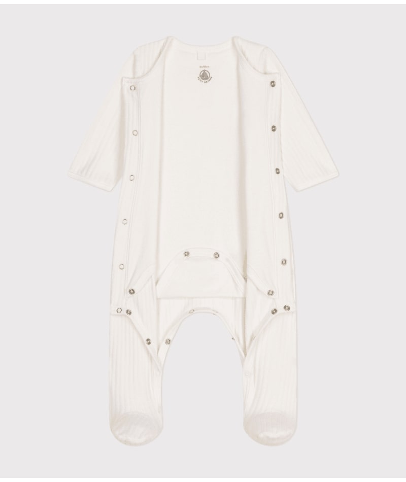 Bodyjama en velours Marshmallow Petit Bateau ouverture total