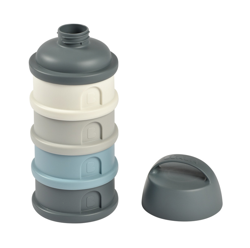 Boîte doseuse 4 compartiments Mineral grey/blue Beaba bouchon