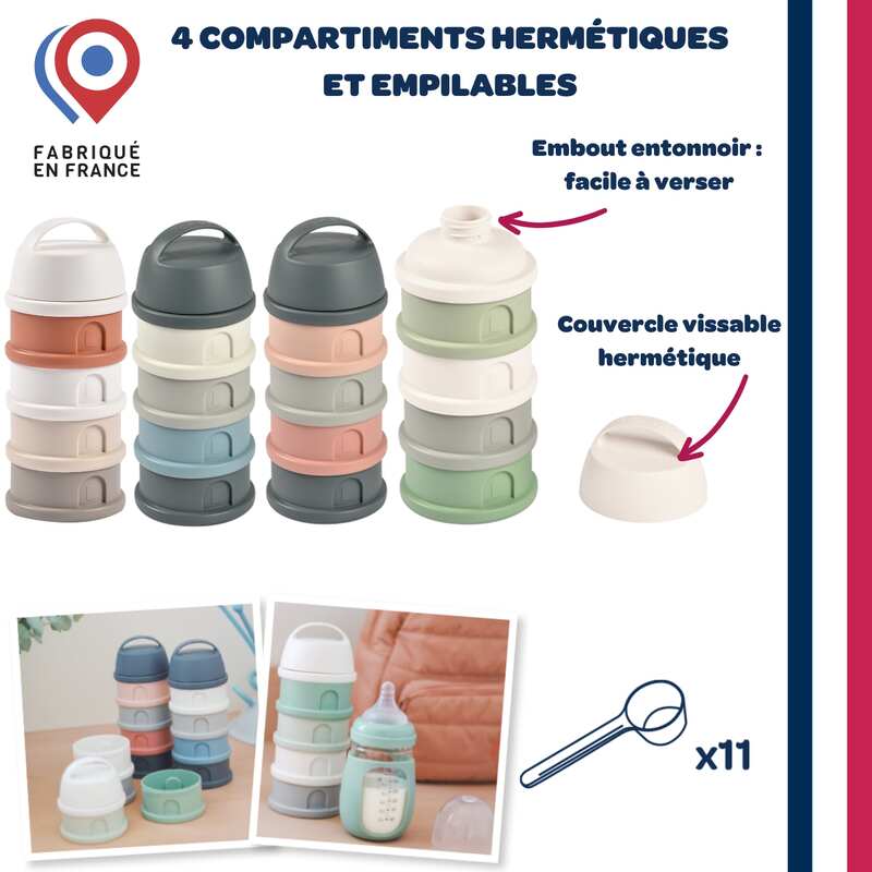 Boîte doseuse - 4 compartiments  Cotton white/Terracotta Beaba informations2
