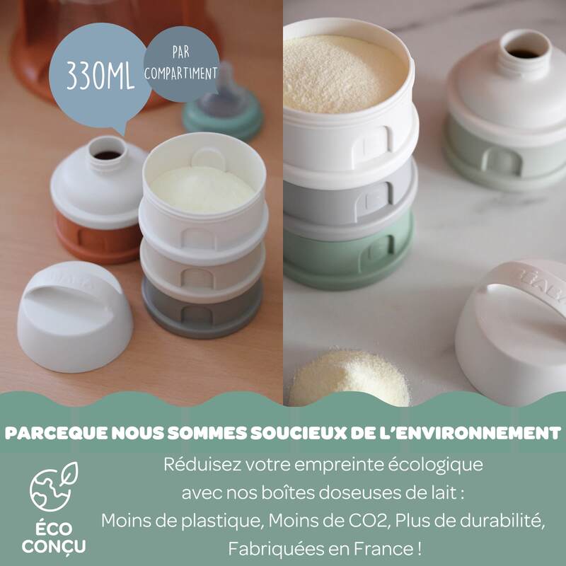 Boîte doseuse - 4 compartiments  Cotton white/Terracotta Beaba informations3
