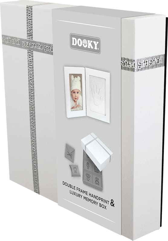 Boite empreinte main cadre double photo coffret cadeau Dooky