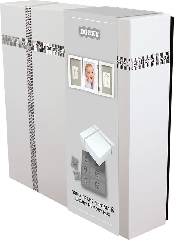 Boite empreinte main cadre triptyque photo coffret cadeau Dooky