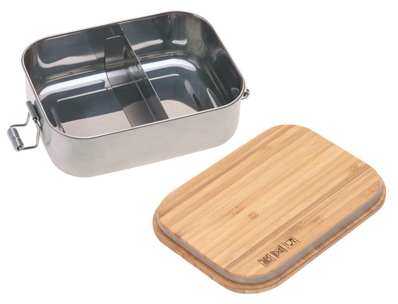 Boîte à goûter inox bambou Adventure Lassig Ouvert