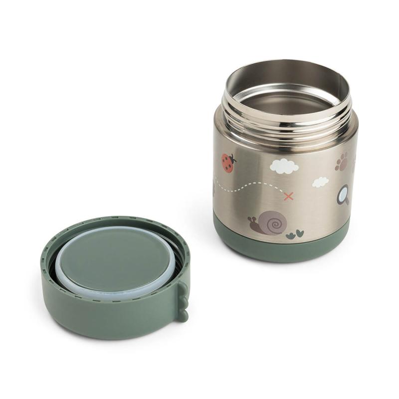 Boîte repas isotherme Tiny trails 300 ml Vert DONE BY DEER ouverte
