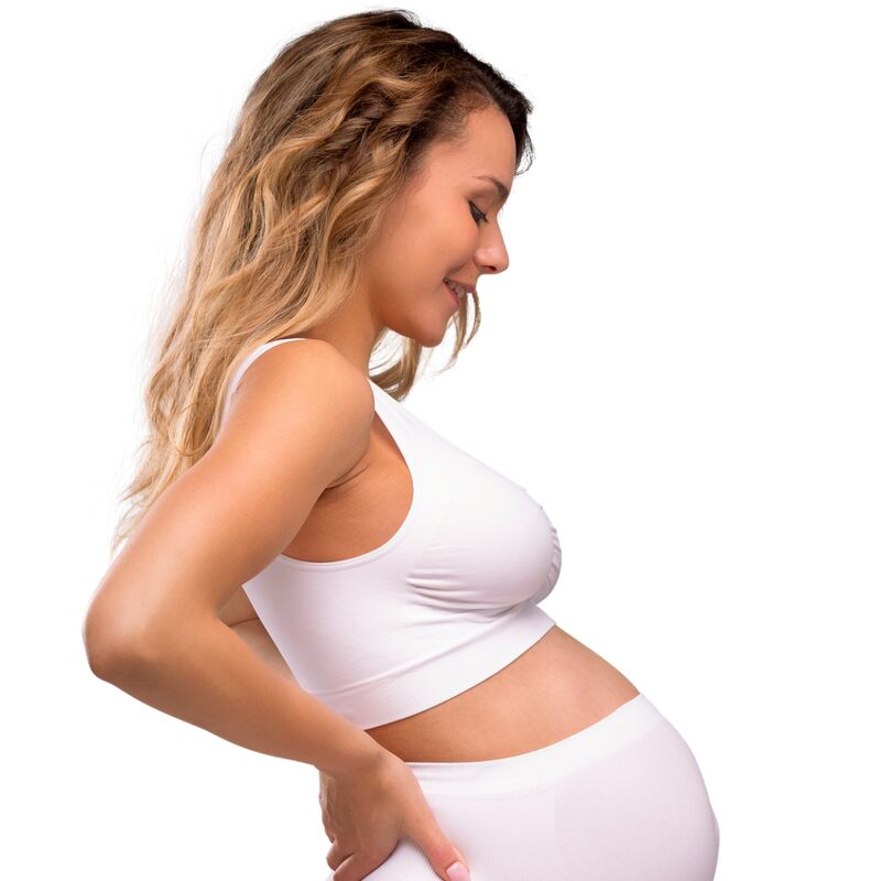 Brassière de grossesse sans couture blanc Carriwell cote