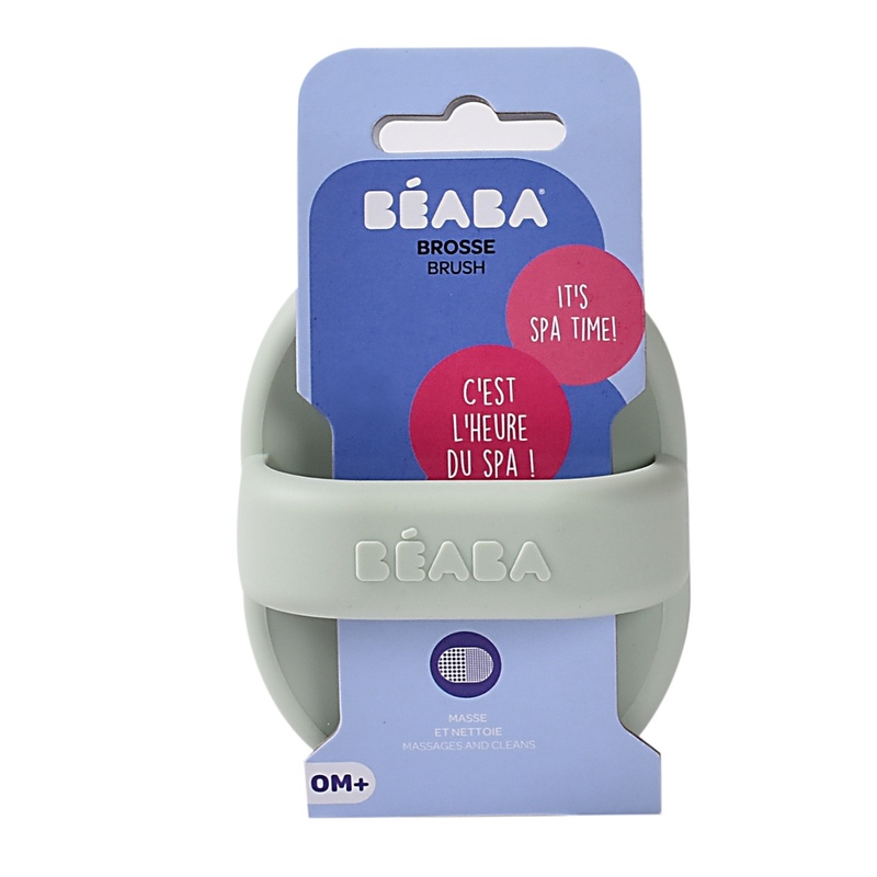 Brosse Bébé Silicone Vert de gris BEABA packaging