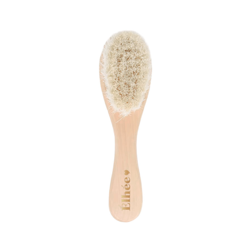 Brosse en bois naturel bébé Graouu ELHÉE de face