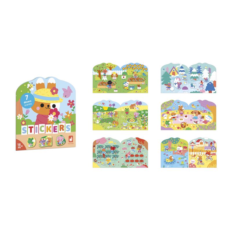 Cahier de stickers La Campagne Janod  couverture et pages