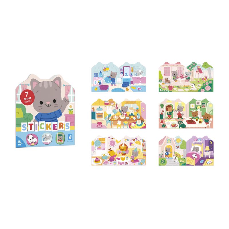 Cahier de stickers La Maison Janod couverture et pages