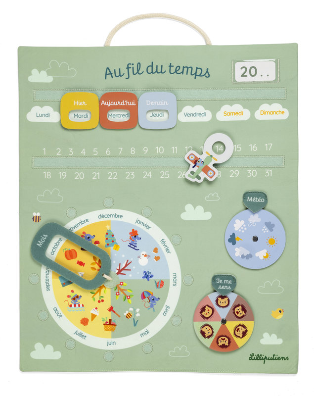 Calendrier au fil du temps Vert Lilliputiens face 2