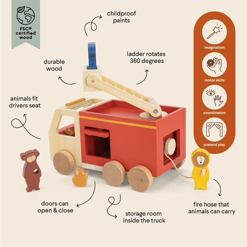 Camion pompiers en bois Trixie informations