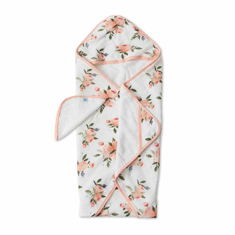 Cape de bain mousseline coton et gant de toilette Little Unicorn
