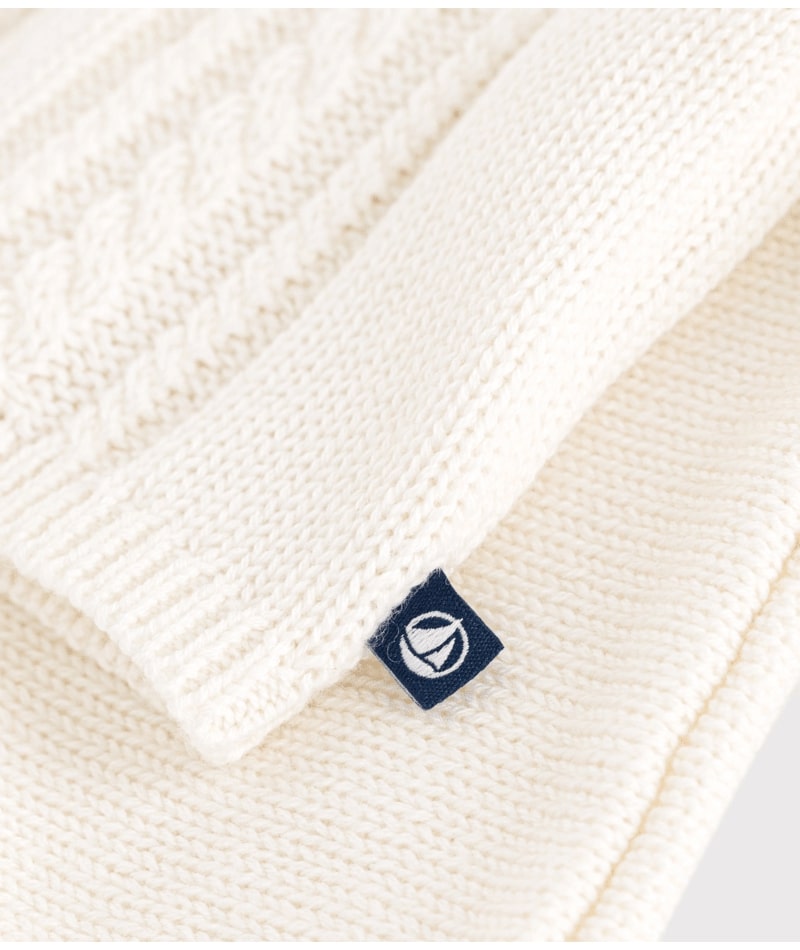 Cardigan en laine et coton bébé Marshmallow Petit Bateau etiquette