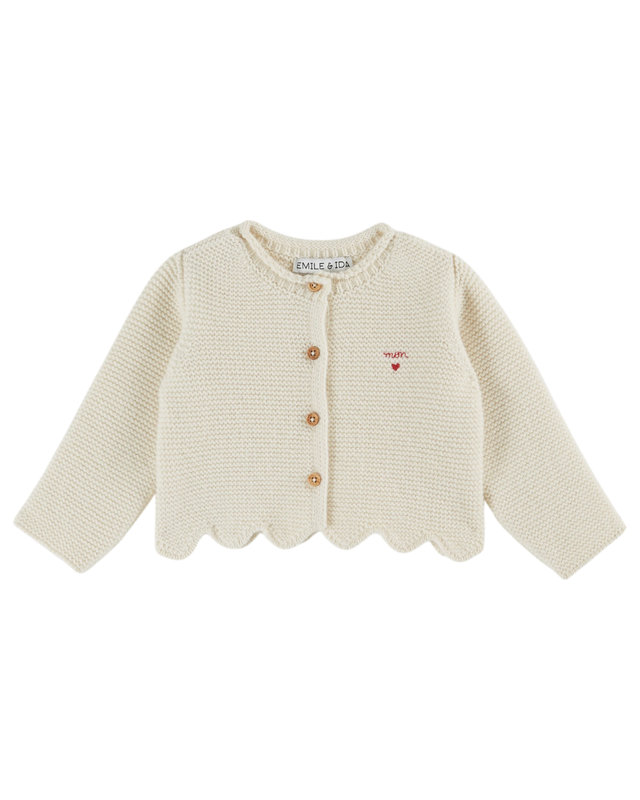 Cardigan Point Mousse Ecru Emile & Ida produit 