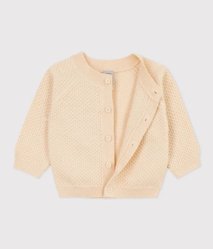 Cardigan en tricot de coton Avalanche Petit Bateau boutons