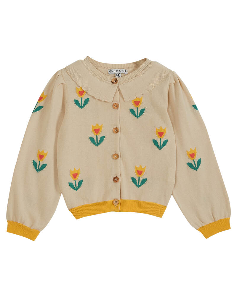 Cardigan Tulipes Emile & Ida Bambinou produit face