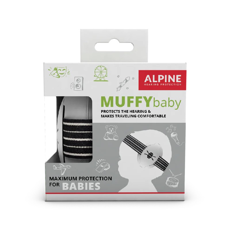 Casque anti-bruit Muffy Baby Noir Alpine Packaging
