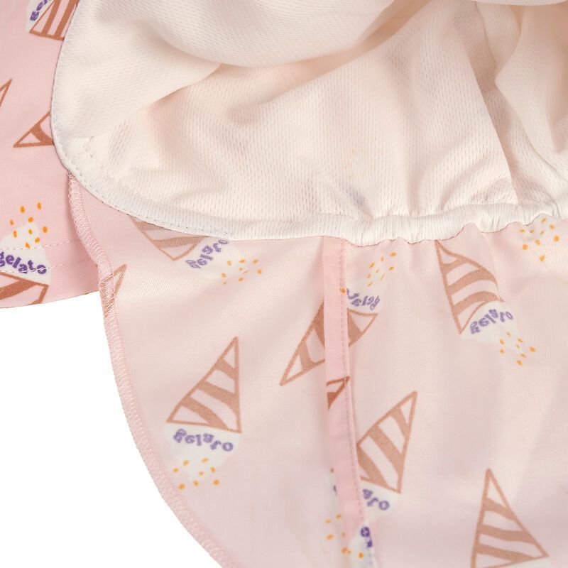 Casquette protège nuque anti-UV Ice Cream rose pâle Lassig intérieur