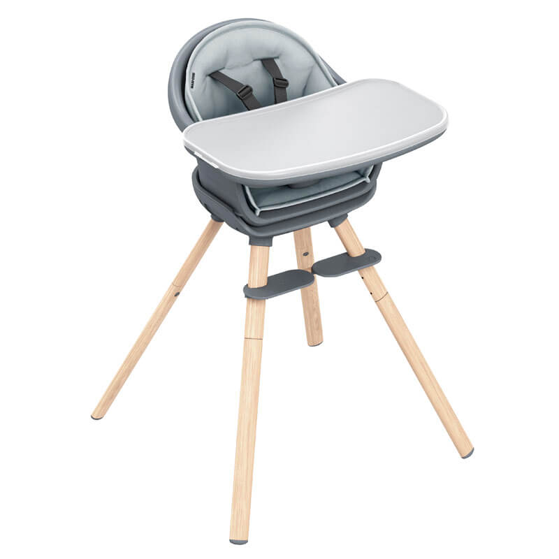 MAXI-COSI Moa Chaise haute bébé évolutive 8 en 1, Chaise haute/Réhausseur/Tabouret/Bureau,  De 6 mois à 5 ans, Beyond Graphite2 Eco gris - Maxi Cosi