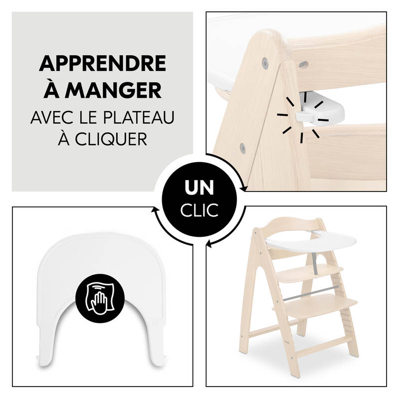 Chaise haute en bois de chêne Arketa Oak Hauck manger