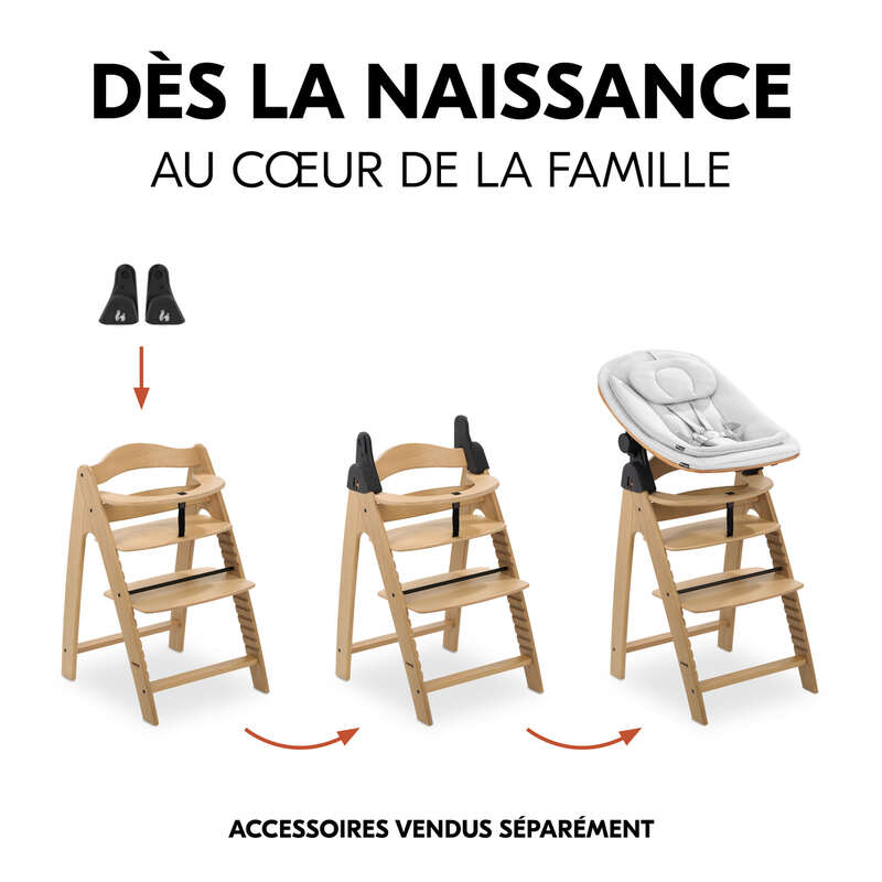 Chaise haute en bois de chêne Arketa Oak Hauck naissance