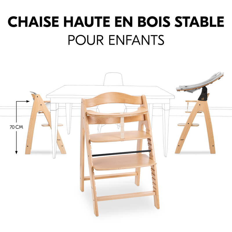 Chaise haute en bois de hêtre Arketa Beech Hauck naissance