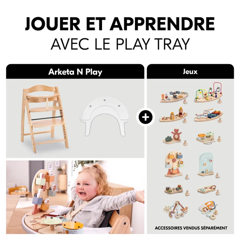 Chaise haute en bois de hêtre Arketa N Play Beech Hêtre Hauck accessoires 1