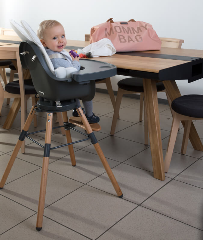 Chaise haute pivotante Evolu One.80° avec arceau Childhome 12