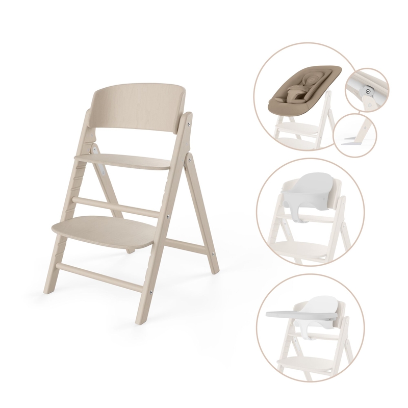 Chaise Haute Click & Fold 4-en-1 Bois Cybex chaise et éléments