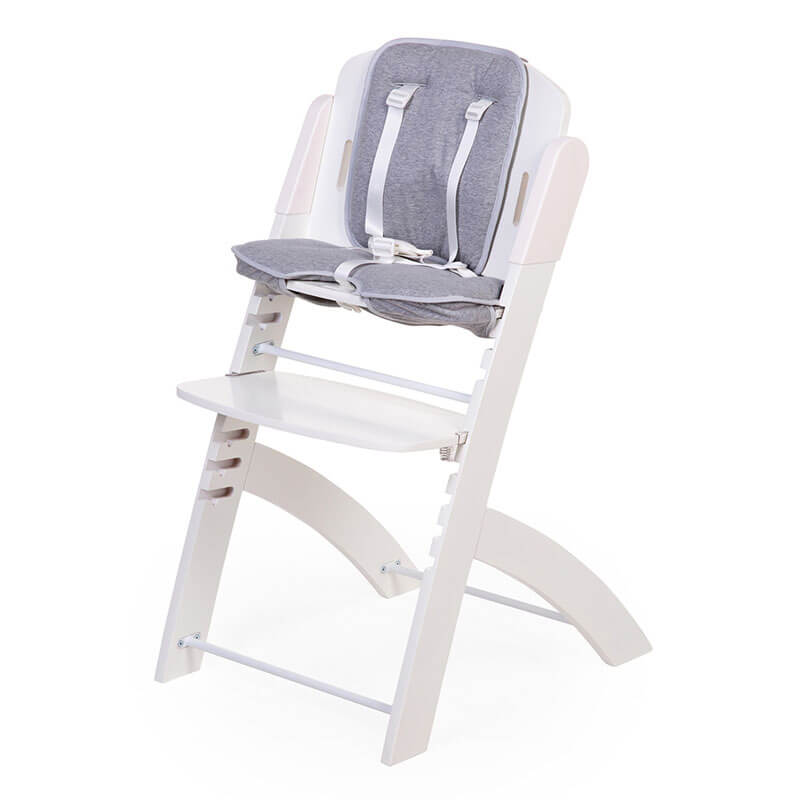 Chaise haute Evosit avec son coussin d'assise Childhome angle coussin