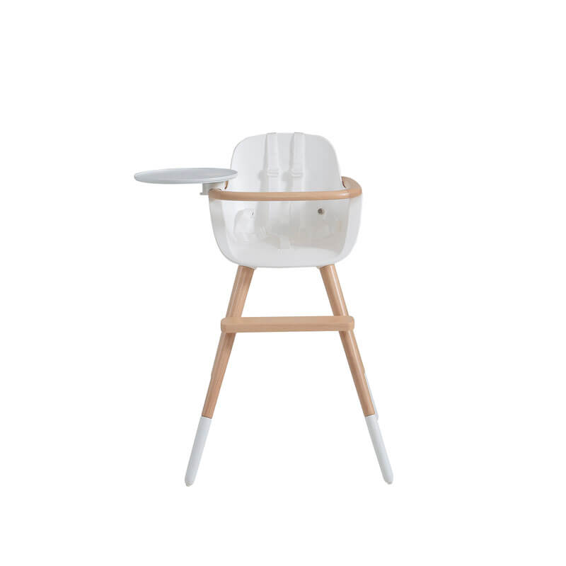 Chaise-haute Ovo One Plus Bois Blanc harnais nylon Blanc Micuna