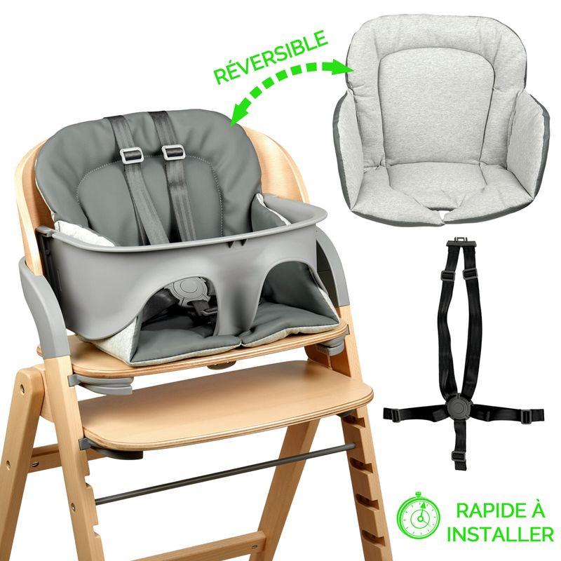 Chaise haute pliante en bois Meridio Natural Graphit RENOLUX babyset